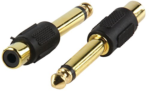 Valualine AC021GOLD Adaptador, 6.35 mm, Negro/Dorado