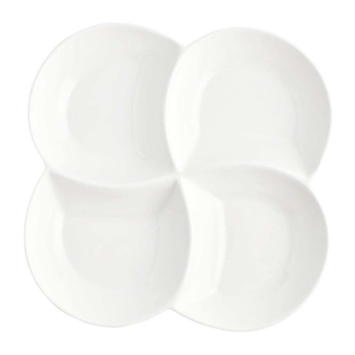 Assiette de Service Compartimentée 4 Compartiments en Céramique Blanche