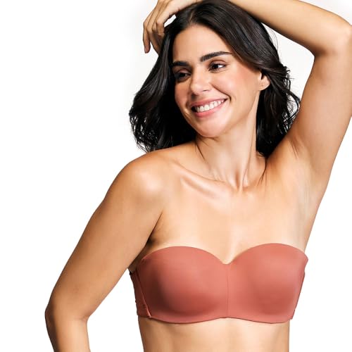 Image of NYKD NYB027 Cotton Padded Wired Multiway Strapless Bra Anti Slip Seamless Bonded Neckline Detachable Straps (Plus