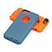 AICase iPhone 6, iPhone 6S [Heavy Duty] Built-in Screen Protector Tough 3 in 1 Rugged Shockproof Cover (Blue/Fluorescent Orange with Belt Clip)