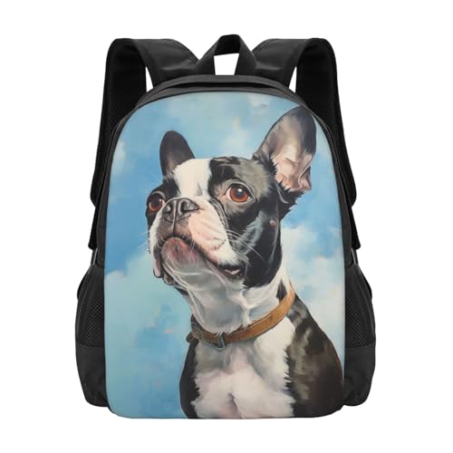 Boston Terrier Backpacks for Men Women Daypack Travel Hiking Camping Work2
