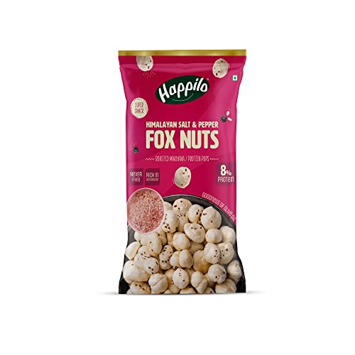 Image of Happilo Premium Super Snack Makhana Himalayan Salt & Pepper 25g, Roasted Foxnut Healthy Snack Low Calorie and Vegan