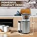 Kaffe Electric Coffee Burr Grinder - 5.5oz - Stainless Steel (Cleaning Brush Included)