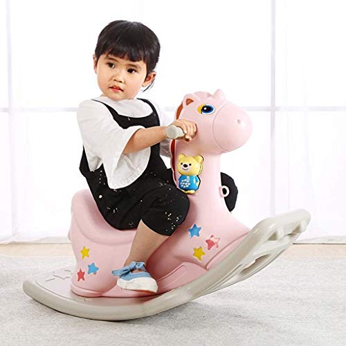 ZHANGYUEFEIFZ Schaukelpferd Plüsch Schaukeltier Pferd Schaukelpferd Kinderstuhl Baby Trojanspielzeug Geschenk Niedlichen… – Bild 4