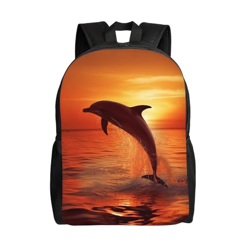 Mochila impermeable para senderismo diseño Sunset Dolphin miniatura 1