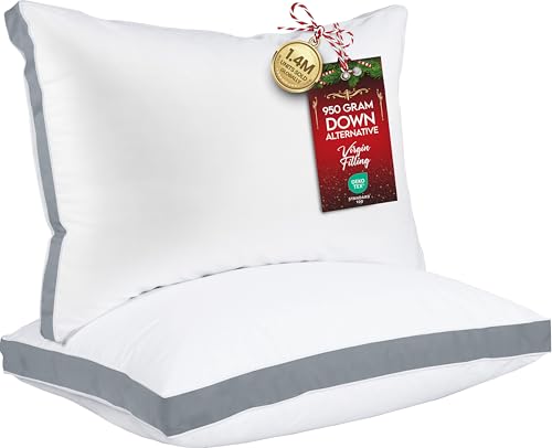 Utopia Bedding Bed Pillows for Sleeping Standard Size (Grey), Set