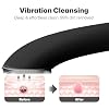 PRITECH Facial Cleansing Brush, Rechargeable Silicone Face Scrubber with Heat Massage End, Vibrating Exfoliator Scrubber for Deep Cleaning, Waterproof Face Brush for Women and Men (Black)