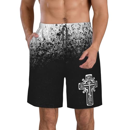 Orthodox Christian Cross Men's Swim Trunks Swim Shorts Board Shorts Swimsuit Swimwear Funny Men's Beach Shorts