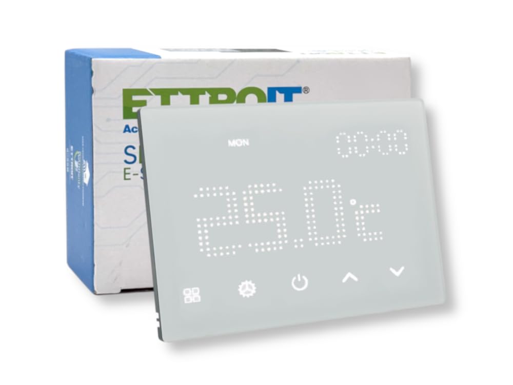 ETTROIT ETWF4301 CRONOTERMOSTATO TOUCH SCREEN AC 230V SMART WI-FI DA INCASSO SU SCATOLA 503 BIANCO GESTIBILE DA APP