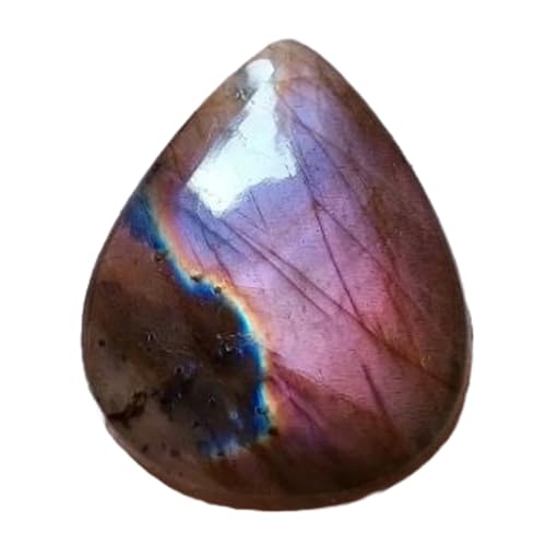 Labradorite violette naturelle cabochon poire 28x23x6mm pierre fine pour bague et collier DIY