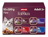 animonda Vom Feinsten Adult Fisch & Fleisch Vielfalt (32 x 100 g), Nassfutter für ausgewachsene Katzen, Katzenfutter ohne Getreide und Zucker, fein-stückige Pasteten