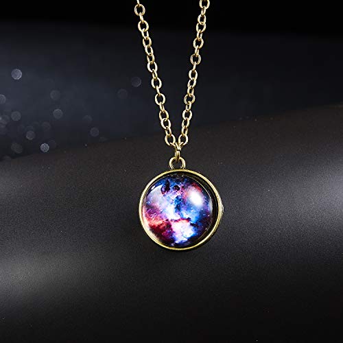 Magik Glow in The Dark Galaxy System Stars Double Sided Glass Dome Planet Necklace Pendant4