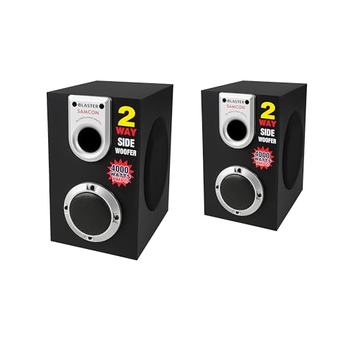 Image of Blaster 2-Way Side Woofer Speaker System, 4000W PMPO, 5-Inch Subwoofer, 3-Inch Tweeter, Crystal Clear Voice, Black, for Home, Party, Car