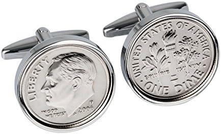 Cufflinks - Rhodium Plated - 2006 Wedding Anniversary - 2006 Mint Coin Cufflinks