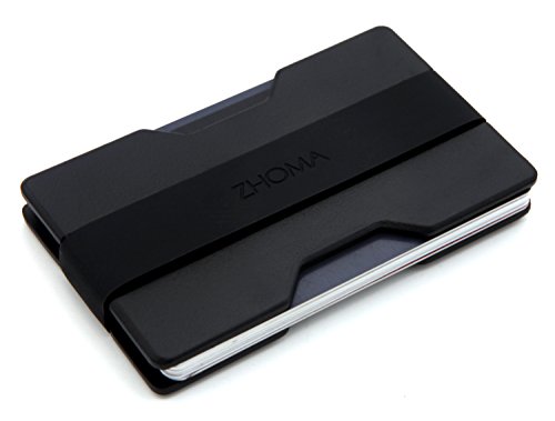 ZHOMA Slim Wallet - RFID Blocking Minimalist Front Pocket Ultra Thin Strong Wallet Money Clip - Credit Card Holder - Black
