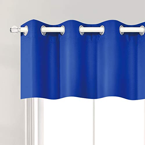 Rain City Royal Blue Blackout Valances For Windows Treatment 18 Inch Length Solid Thermal Insulated Grommet For Bedroom And Bathroom Curtains Valance For Small Windows 1 Panel 52X18 Inch #TOP1