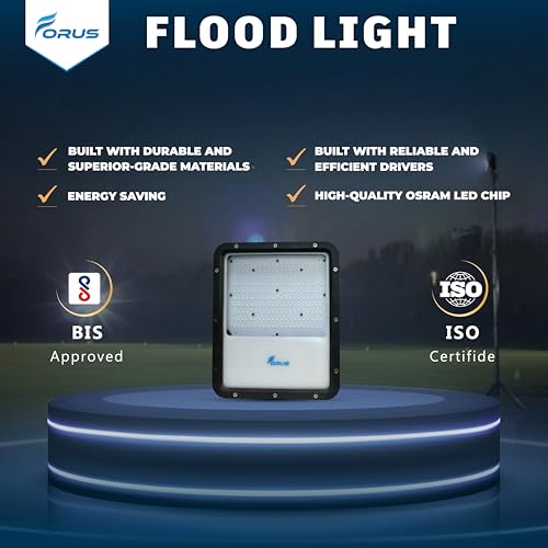 Image of Forus 150W LED Flood Light Outdoor with 4 Year Warranty, IP67 Waterproof Decorative Focus Light, Yellow Security Lighting for Home, Garden, Events, Terrace, Landscape, Building, Stage, Party (1 PC)