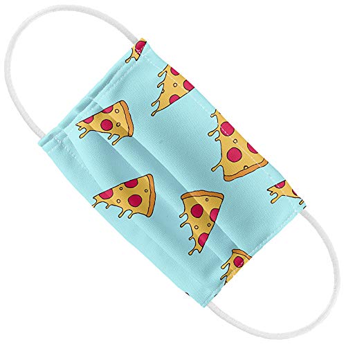 Kids Pizza Slices Pattern 1-Ply Reusable Face Mask Covering with Adjustable Nose Wire