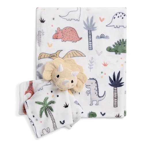 Image of Evolur Roar and Snore Two Piece Gift Set, Includes Blanket with Lovey, Warm and Cozy Baby Blanket, Machine Washable Nursery Bed Blanket, Soft and Charming Lovey