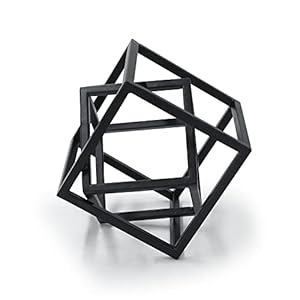 DreamsEden Small Geometric Sculpture, Metal Cube Decorative Ornaments Modern Home Decor Accent