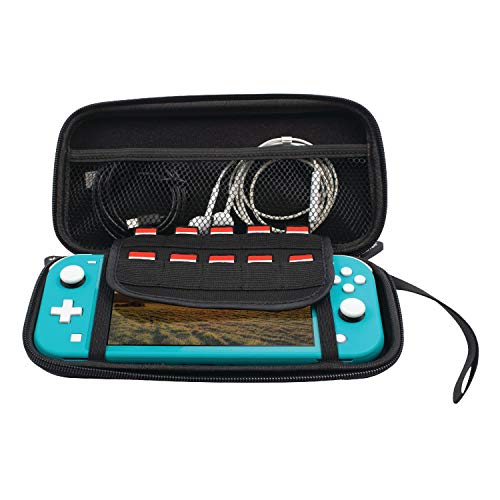 Insten Compatible with Nintendo Switch Lite Carrying Case - Hard Shell Portable Travel Pouch for Console & Accessories, 10 Game Cards Slots, Gray