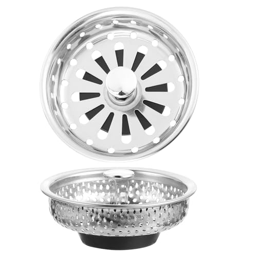 Yardenfun 2 Piezas Filtro de Desagüe para Bañera y Ducha Acero Inoxidable Antideslizante con Diseño de Orificios Redondos y Pétalo para Evitar Bloqueo y Capturar Cabello y Residuos