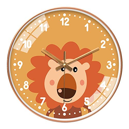 ginoya brothers Non-Ticking Wall Clock Silent Battery Operated Round Wall Clock Modern Simple Style Decor Clock for Home/Office/School/Kitchen/Bedroom/Living Room (Lion Clock) (B0B2RC3YVF) Amazon Price History, Amazon Price Tracker