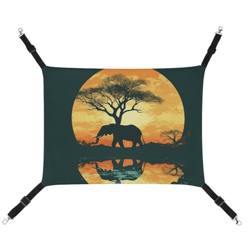 Hamac pour chatons et petits animaux suspendu réglable doux motif éléphant - 2
