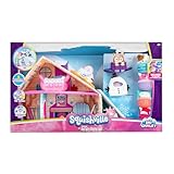 Squishville by Original Squishmallows Ski Chalet - Includes Four 2-Inch Skis, Snowboard, Snowman, Chair, Bed, and Playscene with Ski Slope - Amazon Exclusive