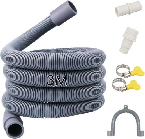 Quanerba Drain Hose Adapter Kit with Connector Clip Clamp 3M/2M/1.5M/1M Adaptor Universal Dishwasher Washing Machine Washer