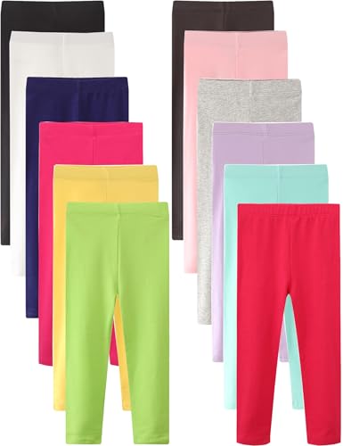 Kiench 12 Pack Girls Cotton Leggings Multipack Toddler Tights Pants2