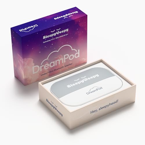 DreamPod Under-Pillow Sleep Speaker | Bone Conduction Bluetooth for Private Sleep Audio | 20hr Battery USB-C Sleep Timers | For Side Sleepers Light Sleepers Audio Books & White Noise
