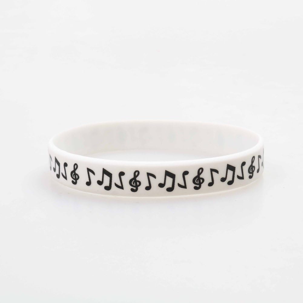 4 Pezzi Braccialetto con Stampa a Forma di Tastiera per Pianoforte, Braccialetto in Silicone alla Moda, Accessori per Feste Musicali per Musicisti, Studenti E Amanti della Musica