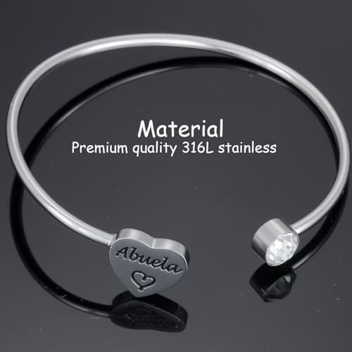 Kivosliviz Abuela Bracelet Gifts for Women from Grandchildren Best Grandma In Spanish Mothers Ideas Birthday for New Abuela Bracelet2