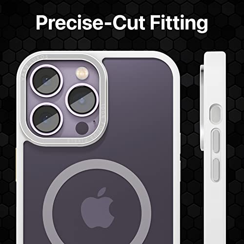 Image of eller sante Clear Armor MagPro for iPhone 14 Pro Case Cover, Shockproof, Scratch Resistant, Slim, Thin, Military-Grade Metal Ring Camera Protection, Compatible with MagSafe Back Cover - White