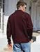 Yeokou Men's Slim Fit Zip Up Casual Knitted Cardigan Sweaters with Pockets (Medium, Wine Red)