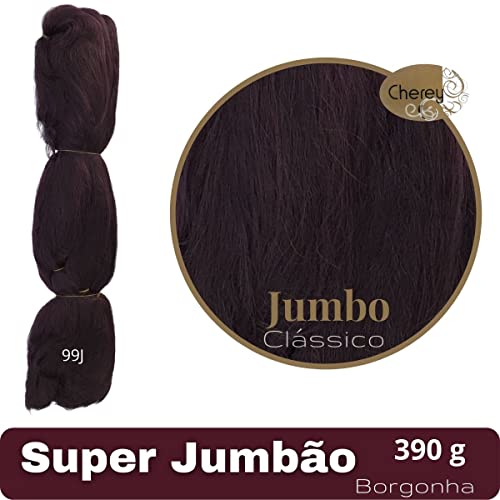 Super Jumbo Cabelo Para Tranças Box Braid Nagô Dread Twist Cherey Pacote 390 Gramas 60 cm (99J Borgo