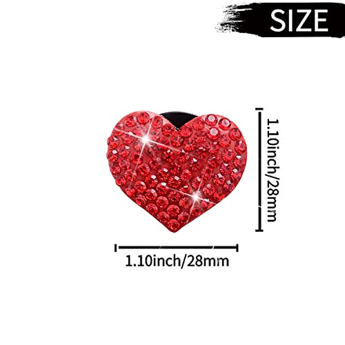 Image of Bling Heart Air Vent Clips, 6 Pcs Red Heart Car Air Fresheners, Diamond Car Interior Decor Charm + Cute Sunflower Mask Hook