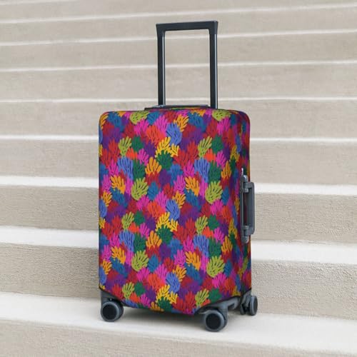 Colorful Abstract Plants Elastic Travel Luggage Covers Dustproof Scratch-Resistant Suitcase Protector Fit 22-24 Inch 6