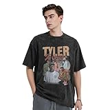 Unisex Creator The Rapper-Tyler T-Shirt Baumwolle T-Shirt Antik Waschverfahren Abgesenkte Schulter Kurzarm für Büro Wochenenden und sportliche Aktivitäten