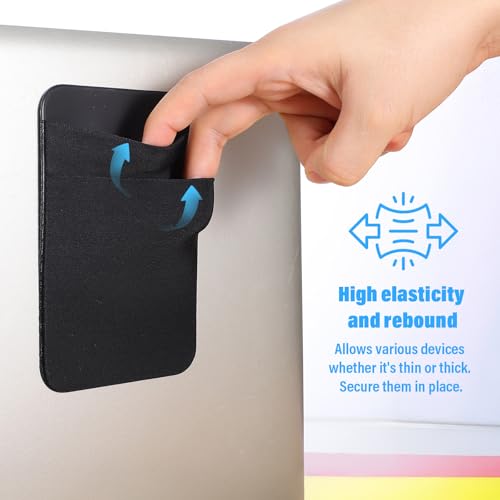 Portable Hard Drive Sleeve 2-Pocket Stick on Pouch with Reusable Adhesive SSD Hard Drives Carrying Case Computer Accessories Pouch Holder for Most Laptop External Solid State Drive Mouse USB Cable
