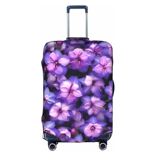 Purple Butterfly Print Tsa Approved Luggage Cover For 18-32 Inch Suitcases Scratch-Resistant Stretch Luggage Cover