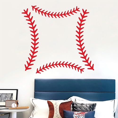 Vinilo decorativo baseball grandes puntadas para pared miniatura 4
