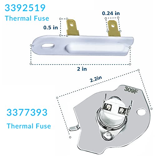 279838-Dryer-Heating-Element-3392519-3977393-Thermal-Fuse-3977767-3387134-Clothes-Dryer-Replacement-Parts-Compatible-Whirlpool-Kenmore-Roper-Amana