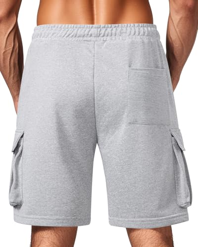 Image of Men's Cargo Sweat Shorts Casual Workout Athletic Jogger Gym SweatShorts