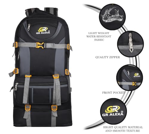 Image of ALEXA BAGS Rucksack Bags 75 Litres Travel Bag For Men Tourist Bag For Travel Backpack For Hiking Trekking Bag For Men Camping Banyan Ii With 1 Year Warranty, Green