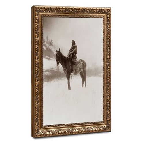 Toile Apsaroke Indian Edward Curtis | Tableau déco bureau avec cadre suspendu 30,5 cm