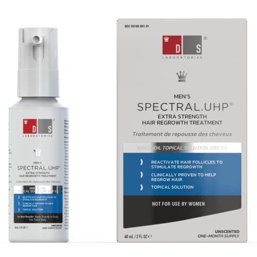 Spectral.UHP Hair Growth for Men by DS Laboratories - Extra Strength Hair Loss Treatment with Minoxidil 5%, Helps Support Fuller, Thicker Hair Growth in Men (60ml)