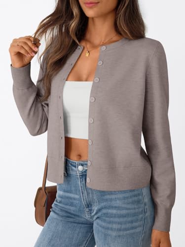 Image of Trendy Queen Lightweight Cardigan Sweaters for Women 2026 | Soft Knit Button-Down, Classic Fit Open-Front Layering Piece for Fall, Winter & Office Wear