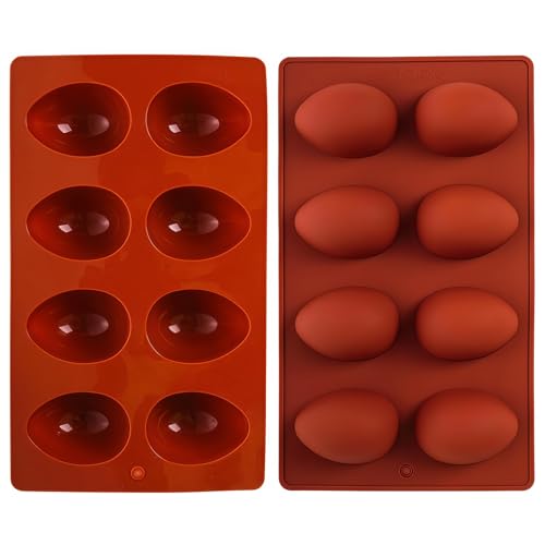 BelleFlair 2 pièces 8 cavités moules de Pâques en Silicone pour Chocolat, Moule pralines, Moule à gâteau décoration, moules en Silicone pour Pain,...